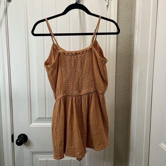 Arizona Jean Co Button Up Sleeveless Brushed Cotton Boho Lagenlook Romper Size M - Picture 8 of 12